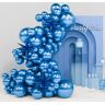 BBAUER Metallic blauwe ballonnen, 130 stuks 52 inch ster ballonnen en metallic blauwe ballonnen verschillende maten pak van 45 cm 30 cm 25 cm voor ballonslinger ballonboog als feestdecoratie (kleur: