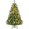 HOMCOM kerstboom dennenboom met decoratie 120 LED‘s 511 takpunten Ø 95 x 150 h cm