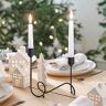 Ginger Ray Zwart metalen kerstdiner houder voor twee kaarsen tafelblad open haard decoratie