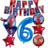 Senidea Spiderman 6 jaar decoratie ballonnen Spiderman 6 jaar decoratie party verjaardag kind Spiderman 6 jaar