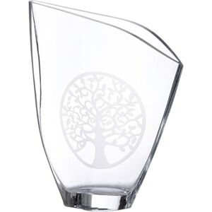 ART Decoratieve vaas bloemenvaas van glas met levensboom motief moderne decoratie woonkamer cadeau voor vrouwen kleur: transparant hoogte 33 cm ART Decoratieve vaas bloemenvaas van glas met levensboom motief moderne decoratie woonkamer cadeau voor vrouwen kleur: transparant hoogte 33 cm