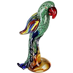 ART Casablanca Sculptuur, decoratief figuur papegaai glas groen/rood/blauw hoogte 28 cm ART Casablanca Sculptuur, decoratief figuur papegaai glas groen/rood/blauw hoogte 28 cm