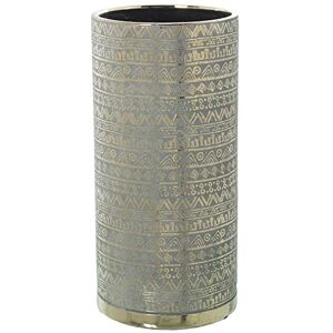 DRW Ronde paraplustandaard van keramiek in groen en goud, 22 x 46 cm DRW Ronde paraplustandaard van keramiek in groen en goud, 22 x 46 cm