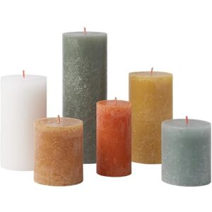 Bolsius Rustieke stompkaarsen, cadeauset, 6 stuks, retro, decoratieve kaarsen voor huishouden, lange brandduur, ongeparfumeerde, natuurlijke plantenwas, zonder palmolie Bolsius Rustieke stompkaarsen, cadeauset, 6 stuks, retro, decoratieve kaarsen voor huishouden, lange brandduur, ongeparfumeerde, natuurlijke plantenwas, zonder palmolie