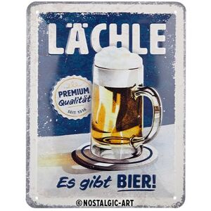 ART Lächle Es gibt Bier-fans, retro metalen bord, 15 x 20 cm, vintage design met spreuk ART Lächle Es gibt Bier-fans, retro metalen bord, 15 x 20 cm, vintage design met spreuk