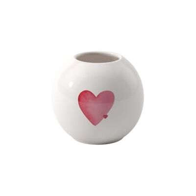 Villeroy & Boch like. by – With Love vaas, afmetingen: ca. 9,5 x 9,5 x 8,5 cm, wit met rood aquareldecor, vaatwasmachine- en magnetronbestendig, hartmotief, decoratieve kleine vaas, Premium porselein Villeroy & Boch like. by – With Love vaas, afmetingen: ca. 9,5 x 9,5 x 8,5 cm, wit met rood aquareldecor, vaatwasmachine- en magnetronbestendig, hartmotief, decoratieve kleine vaas, Premium porselein