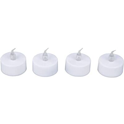 Rayher Led-theelichtjes, werkt op batterijen, 3,8 cm ø, wit, inclusief batterij, 4 stuks, 69258102 Rayher Led-theelichtjes, werkt op batterijen, 3,8 cm ø, wit, inclusief batterij, 4 stuks, 69258102