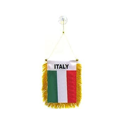 AZ FLAG Italy Mini Banner 6'' x 4'' 100% Polyester Italian Small Pennant for Car Double-sided Flag with Suction Cup Hanger AZ FLAG Italy Mini Banner 6'' x 4'' 100% Polyester Italian Small Pennant for Car Double-sided Flag with Suction Cup Hanger