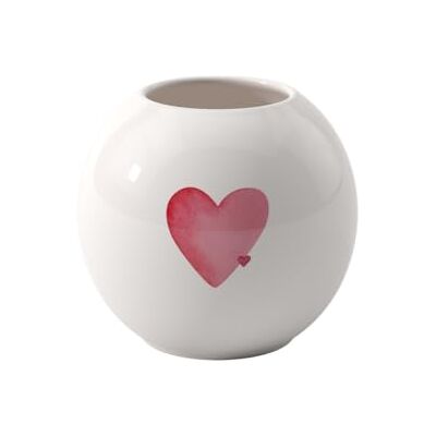 Villeroy & Boch like. by – With Love vaas, afmetingen: ca. 13 x 13 x 11,5 cm, wit met rood aquareldecor, vaatwasmachine- en magnetronbestendig, hartmotief, decoratieve bolle vaas, Premium porselein Villeroy & Boch like. by – With Love vaas, afmetingen: ca. 13 x 13 x 11,5 cm, wit met rood aquareldecor, vaatwasmachine- en magnetronbestendig, hartmotief, decoratieve bolle vaas, Premium porselein