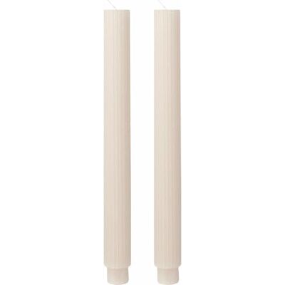 Ginger Ray 2 ivoor geribbelde kaars 27cm - Kaars Ginger Ray 2 ivoor geribbelde kaars 27cm - Kaars