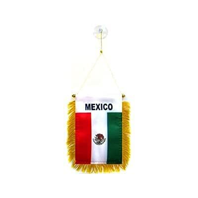 AZ FLAG Mexico Mini Banner 6'' x 4'' 100% Polyester Mexican Small Pennant for Car Double-sided Flag with Suction Cup Hanger AZ FLAG Mexico Mini Banner 6'' x 4'' 100% Polyester Mexican Small Pennant for Car Double-sided Flag with Suction Cup Hanger