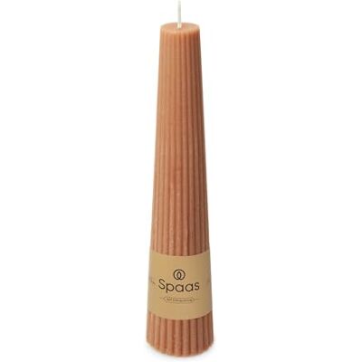 Spaas Geribte Obelisk Kaars 25u beige Spaas Geribte Obelisk Kaars 25u beige