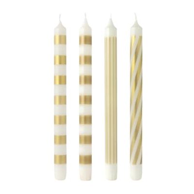 Villeroy & Boch Noël Chic Taper candle white/gold.,2p Villeroy & Boch Noël Chic Taper candle white/gold.,2p