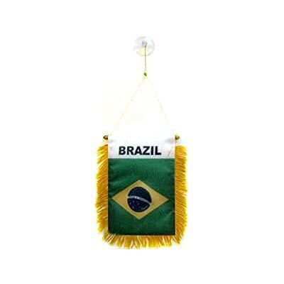 AZ FLAG Brazil Mini Banner 6'' x 4'' 100% Polyester Brazilian Small Pennant for Car Double-sided Flag with Suction Cup Hanger AZ FLAG Brazil Mini Banner 6'' x 4'' 100% Polyester Brazilian Small Pennant for Car Double-sided Flag with Suction Cup Hanger