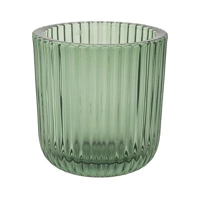 Cosy & Trendy Cosy Home Kandelaar, glas, Ribs, groen, 9 x 9 x 9 cm, 6 stuks Cosy & Trendy Cosy Home Kandelaar, glas, Ribs, groen, 9 x 9 x 9 cm, 6 stuks