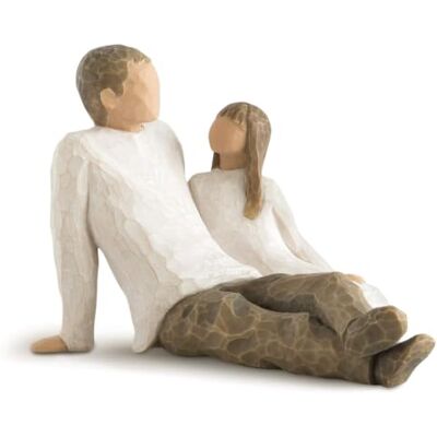 Willow Tree "Father and Daughter" Beeldje Handgeschilderd harsbeeldje, gebeeldhouwd door kunstenaar Susan Lordi, viert liefdevolle familierelaties, familiegroepering Willow Tree "Father and Daughter" Beeldje Handgeschilderd harsbeeldje, gebeeldhouwd door kunstenaar Susan Lordi, viert liefdevolle familierelaties, familiegroepering