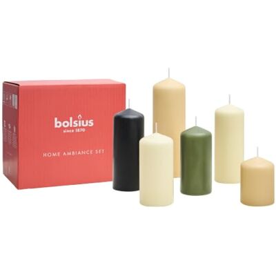 Bolsius Kaarsenset Nature 6 kaarsen decoratieve kaarsen gladde stompkaarsen bevat natuurlijke plantaardige was zonder palmolie Bolsius Kaarsenset Nature 6 kaarsen decoratieve kaarsen gladde stompkaarsen bevat natuurlijke plantaardige was zonder palmolie