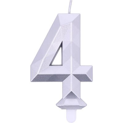 Graziano - C4 - Zilver - H7.5cm - Verjaardagskaars Graziano - C4 - Zilver - H7.5cm - Verjaardagskaars