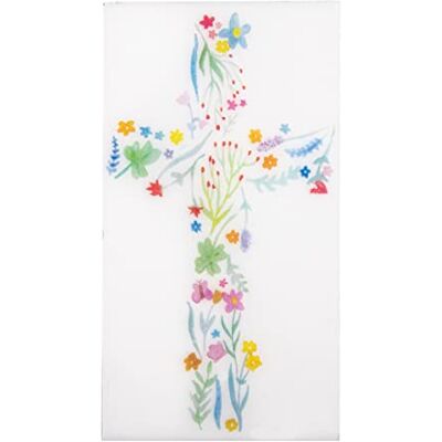 Rayher Wasmotief bloemenkruis, kleurrijk, 6,5 x 12 cm, 1 stuk, om kaarsen te versieren, versierwas voor bijv. doopkaars, bruiloftskaars, verjaardagskaars, paaskaars, 31637999, Floral Rayher Wasmotief bloemenkruis, kleurrijk, 6,5 x 12 cm, 1 stuk, om kaarsen te versieren, versierwas voor bijv. doopkaars, bruiloftskaars, verjaardagskaars, paaskaars, 31637999, Floral