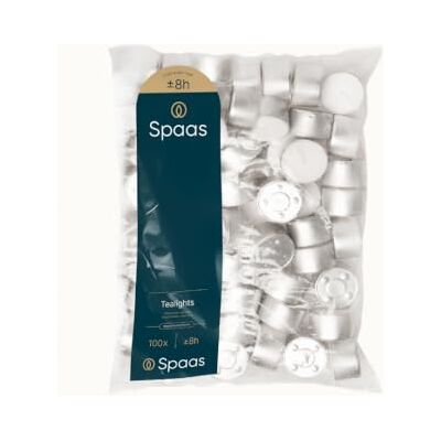 Spaas Theelichten zak x100, ± 8 uur wit Spaas Theelichten zak x100, ± 8 uur wit
