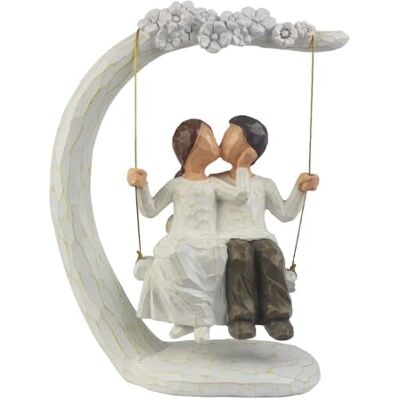 jinhuoba Romantische paar beeldjes in liefde, 9 inch handgeschilderde zoete liefdevolle samen paar sculptuur standbeeld om te herinneren mooi moment, beste cadeaus voor Valentijnsdag verjaardag jinhuoba Romantische paar beeldjes in liefde, 9 inch handgeschilderde zoete liefdevolle samen paar sculptuur standbeeld om te herinneren mooi moment, beste cadeaus voor Valentijnsdag verjaardag