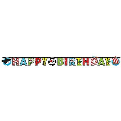 amscan 9902126 partyketting Happy Birthday Pirat, papier, lengte 180 cm, slinger, hangdecoratie, verjaardag amscan 9902126 partyketting Happy Birthday Pirat, papier, lengte 180 cm, slinger, hangdecoratie, verjaardag