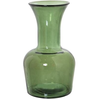 DRW Groene gerecyclede glazen vaas - 18x32cm DRW Groene gerecyclede glazen vaas - 18x32cm