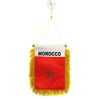 AZ FLAG Morocco Mini Banner 6'' x 4'' 100% Polyester Moroccan Small Pennant for Car Double-sided Flag with Suction Cup Hanger AZ FLAG Morocco Mini Banner 6'' x 4'' 100% Polyester Moroccan Small Pennant for Car Double-sided Flag with Suction Cup Hanger