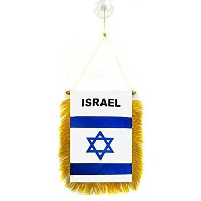 AZ FLAG Israel Mini Banner 6'' x 4'' 100% Polyester Israeli Jewish Small Pennant for Car Double-sided Flag with Suction Cup Hanger AZ FLAG Israel Mini Banner 6'' x 4'' 100% Polyester Israeli Jewish Small Pennant for Car Double-sided Flag with Suction Cup Hanger