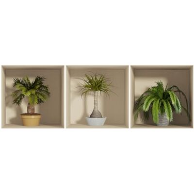 Ambiance Sticker Sticker 3D effect Muurstickers Palmen Behang decoratie optische illusie ruimte en woonkamer 30 x 90 cm Ambiance Sticker Sticker 3D effect Muurstickers Palmen Behang decoratie optische illusie ruimte en woonkamer 30 x 90 cm