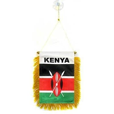 AZ FLAG Kenya Mini Banner 6'' x 4'' 100% Polyester Kenyan Small Pennant for Car Double-sided Flag with Suction Cup Hanger AZ FLAG Kenya Mini Banner 6'' x 4'' 100% Polyester Kenyan Small Pennant for Car Double-sided Flag with Suction Cup Hanger