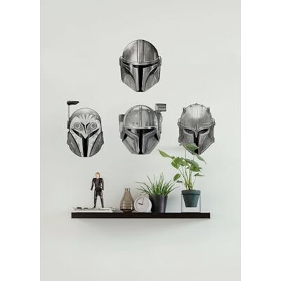 Komar Muursticker Star Wars The Mandalorian Helmets grootte 50 x 70 cm muursticker, kinderkamer, muursticker Komar Muursticker Star Wars The Mandalorian Helmets grootte 50 x 70 cm muursticker, kinderkamer, muursticker