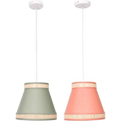 DKD Home Decor Natuurlijke Oranje Groene Rattan Plafondlamp - Plafondlamp DKD Home Decor Natuurlijke Oranje Groene Rattan Plafondlamp - Plafondlamp