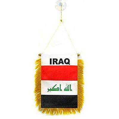 AZ FLAG Iraq Mini Banner 6'' x 4'' 100% Polyester Iraqi Small Pennant for Car Double-sided Flag with Suction Cup Hanger AZ FLAG Iraq Mini Banner 6'' x 4'' 100% Polyester Iraqi Small Pennant for Car Double-sided Flag with Suction Cup Hanger