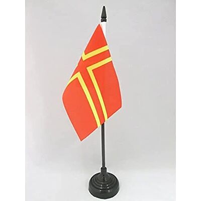 AZ FLAG Normandische Sint Olaf Kruis Tafelvlag 15x10 cm Normandische Provincie Frankrijk Bureauvlag 15 x 10 cm Zwarte plastic stok en voet AZ FLAG Normandische Sint Olaf Kruis Tafelvlag 15x10 cm Normandische Provincie Frankrijk Bureauvlag 15 x 10 cm Zwarte plastic stok en voet