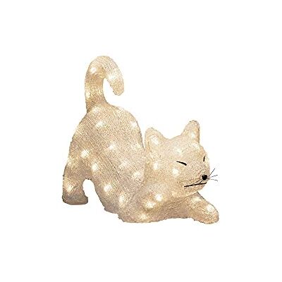 Konstsmide Kerstdecoratie voor buiten, ledverlichting, acryl, decoratie, kat, buitenverlichting (IP44), 48 warmwitte leds, transparante kabel Konstsmide Kerstdecoratie voor buiten, ledverlichting, acryl, decoratie, kat, buitenverlichting (IP44), 48 warmwitte leds, transparante kabel