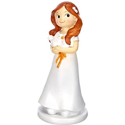 Mopec Taartfiguur - Polyresin - 7,8x7,8x16cm - Meisje & Duif Mopec Taartfiguur - Polyresin - 7,8x7,8x16cm - Meisje & Duif