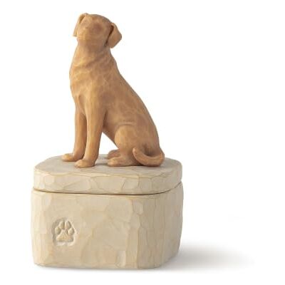 Willow Tree Love my Dog (gouden), gebeeldhouwde handgeschilderde aandenken doos Willow Tree Love my Dog (gouden), gebeeldhouwde handgeschilderde aandenken doos