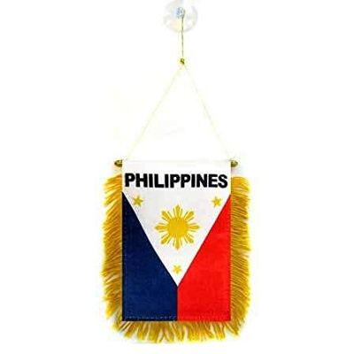 AZ FLAG Philippines Mini Banner 6'' x 4'' 100% Polyester Filipino Small Pennant for Car Double-sided Flag with Suction Cup Hanger AZ FLAG Philippines Mini Banner 6'' x 4'' 100% Polyester Filipino Small Pennant for Car Double-sided Flag with Suction Cup Hanger