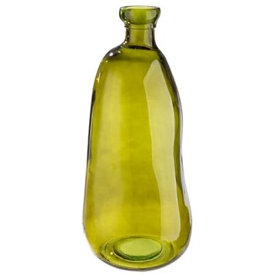 GILDE Vaas Organisch glas groen hoogte 51cm x Ø 22cm buikige decoratieve vaas Europese productie gerecycled materiaal GILDE Vaas Organisch glas groen hoogte 51cm x Ø 22cm buikige decoratieve vaas Europese productie gerecycled materiaal