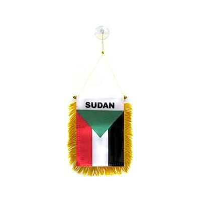 AZ FLAG Sudan Mini Banner 6'' x 4'' 100% Polyester Sudanese Small Pennant for Car Double-sided Flag with Suction Cup Hanger AZ FLAG Sudan Mini Banner 6'' x 4'' 100% Polyester Sudanese Small Pennant for Car Double-sided Flag with Suction Cup Hanger