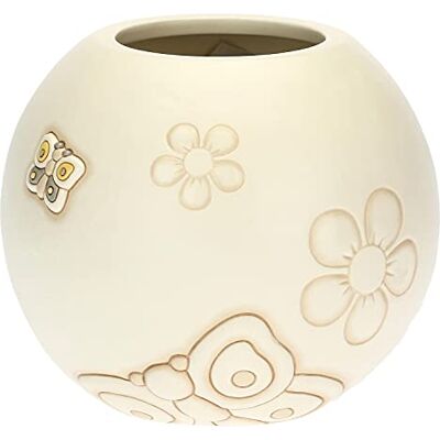 THUN Decoratieve vaas met vlinder en bloemen elegantie lijn levend, woondecoratie keramiek bovenste steunbasis/opening Ø 10 cm; Ø vaas 20,4 cm; 18 cm h THUN Decoratieve vaas met vlinder en bloemen elegantie lijn levend, woondecoratie keramiek bovenste steunbasis/opening Ø 10 cm; Ø vaas 20,4 cm; 18 cm h