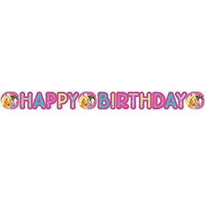 amscan 9911592 Happy Birthday-slinger Pretty Pony, afmetingen 180 x 15 cm, hangende decoratie, kinderverjaardag, letterslinger, banner, themafeest amscan 9911592 Happy Birthday-slinger Pretty Pony, afmetingen 180 x 15 cm, hangende decoratie, kinderverjaardag, letterslinger, banner, themafeest