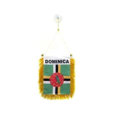 AZ FLAG Dominica Mini Banner 6'' x 4'' 100% Polyester Dominican Small Pennant for Car Double-sided Flag with Suction Cup Hanger AZ FLAG Dominica Mini Banner 6'' x 4'' 100% Polyester Dominican Small Pennant for Car Double-sided Flag with Suction Cup Hanger