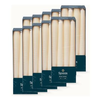 Spaas 80 Geurloze Elegante Dinerkaarsen, 23/250mm, ± 8 uur, Ivoor Spaas 80 Geurloze Elegante Dinerkaarsen, 23/250mm, ± 8 uur, Ivoor