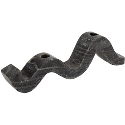 Bloomingville Marble Wave Dubbele Taper Kaarsenhouder, Zwart Bloomingville Marble Wave Dubbele Taper Kaarsenhouder, Zwart