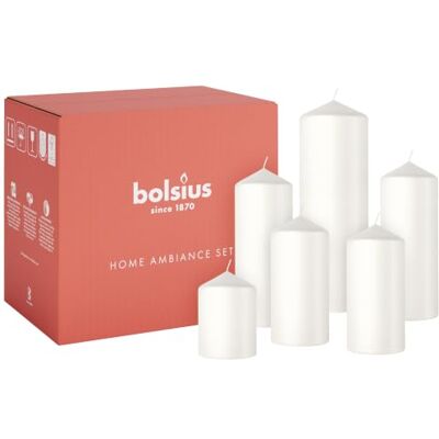 Bolsius Gladde Stompkaarsen – Set van 6 – Cloudy White – Decoratieve Huishoudkaarsen – Lange Brandduur – Geurloos – Gemaakt van Natuurlijke Plantaardige Was – Palmolievrij Bolsius Gladde Stompkaarsen – Set van 6 – Cloudy White – Decoratieve Huishoudkaarsen – Lange Brandduur – Geurloos – Gemaakt van Natuurlijke Plantaardige Was – Palmolievrij