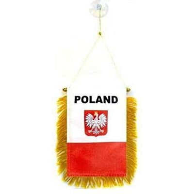 AZ FLAG Poland with eagle Mini Banner 6'' x 4'' 100% Polyester Polish coat of arms Small Pennant for Car Double-sided Flag with Suction Cup Hanger AZ FLAG Poland with eagle Mini Banner 6'' x 4'' 100% Polyester Polish coat of arms Small Pennant for Car Double-sided Flag with Suction Cup Hanger