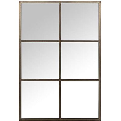 DRW Rechthoekige wandspiegel van metaal, ijzer, champagnekleurig, 80 x 120 x 2 cm DRW Rechthoekige wandspiegel van metaal, ijzer, champagnekleurig, 80 x 120 x 2 cm
