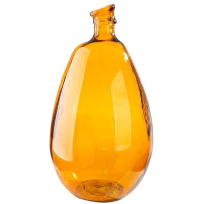 GILDE Vaas Organisch glas bruin hoogte 47cm x Ø 26cm buikige decoratieve vaas Europese productie gerecycled materiaal GILDE Vaas Organisch glas bruin hoogte 47cm x Ø 26cm buikige decoratieve vaas Europese productie gerecycled materiaal